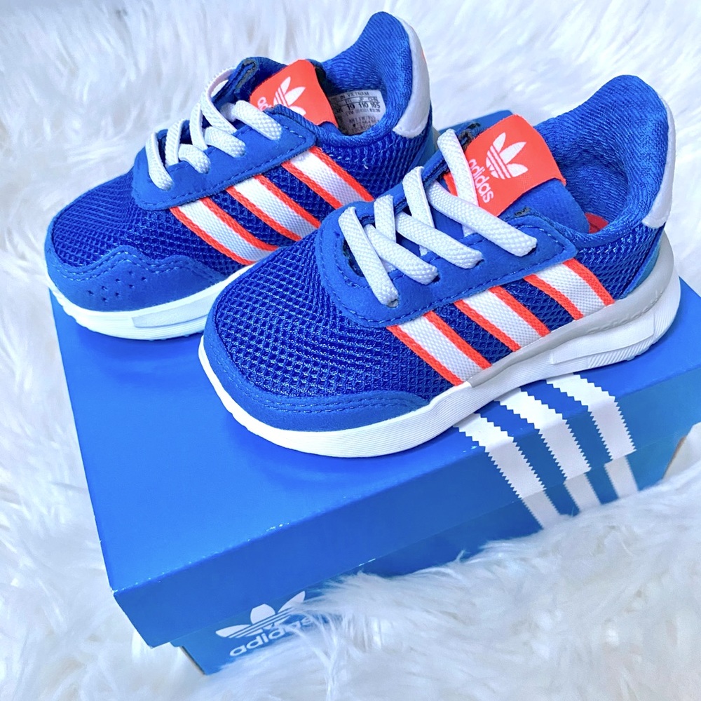 Adidas Retroset Toddler Size 4 Blue Red NWT W/ Original Box NIB